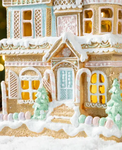 Glitzhome 11.75" Resin Christmas Macaron Village In Multi