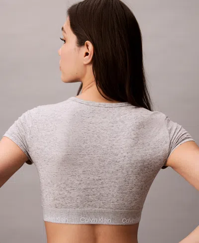 Calvin Klein Women's Icon Cotton Stretch Lightly Lined T-shirt Bralette In Gray