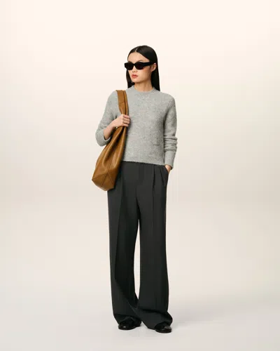 Ami Alexandre Mattiussi High-waist Tailored Suit Pants With Wide-leg Silhouette In Black