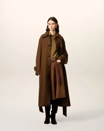 Ami Alexandre Mattiussi Ami Paris Wool Coat In Brown