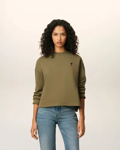Ami Alexandre Mattiussi Ami Paris Bronze Ami De Coeur Sweatshirt Women In Animal Print