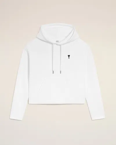Ami Alexandre Mattiussi Ami Paris Ami Paris De Coeur Cotton Hoodie In White