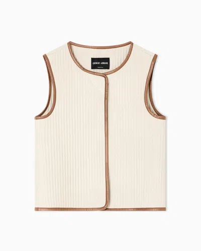 Giorgio Armani Asv Single-breasted Waistcoat In Triple Silk Georgette In Multi