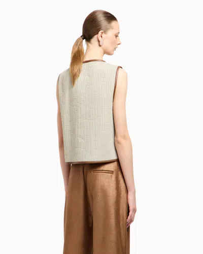 Giorgio Armani Asv Single-breasted Waistcoat In Triple Silk Georgette In Multi