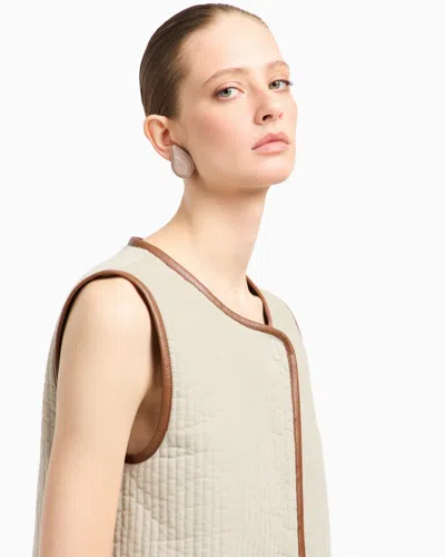 Giorgio Armani Asv Single-breasted Waistcoat In Triple Silk Georgette In Multi