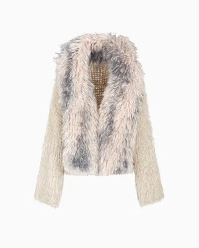 Giorgio Armani Loop-stitch Mohair Wool Cardigan In Neutral