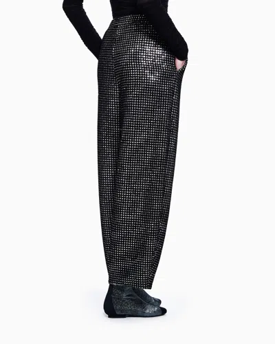 Giorgio Armani Single-pleat Jersey Trousers With A Flocked Print And Sequins In Multi