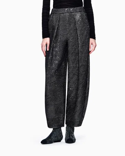Giorgio Armani Single-pleat Jersey Trousers With A Flocked Print And Sequins In Multi