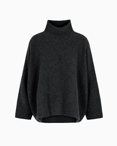 Giorgio Armani Cashmere High Neck Sweater In Gray