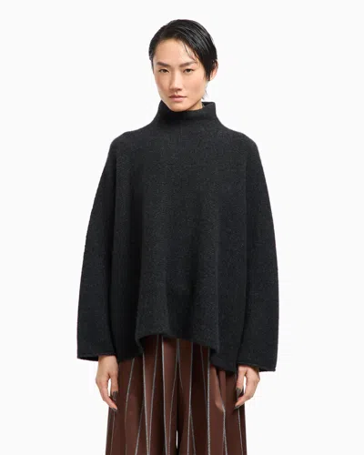 Giorgio Armani Cashmere High Neck Sweater In Gray