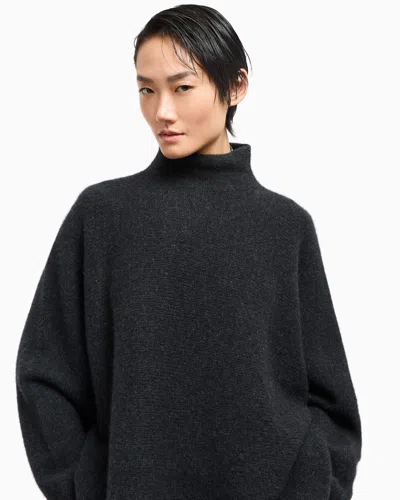 Giorgio Armani Cashmere High Neck Sweater In Gray