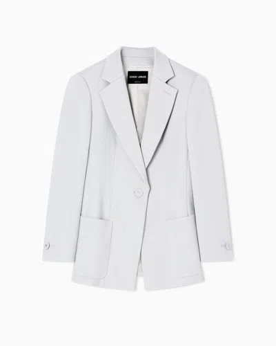 Giorgio Armani Single-breasted Jacket In Stretch Double-faced Wool In Multi