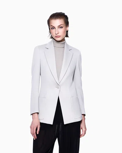 Giorgio Armani Single-breasted Jacket In Stretch Double-faced Wool In Multi