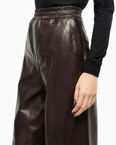 Giorgio Armani Elasticated Wide-leg Trousers In Brown