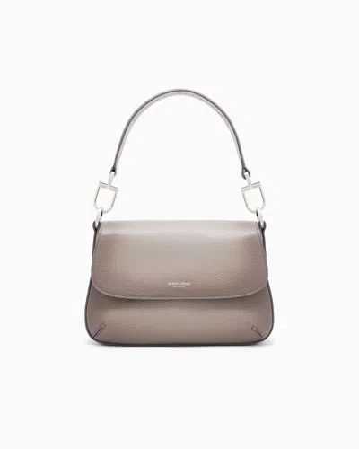 Giorgio Armani Small La Prima Soft Bag In Gradient Pebbled Calfskin In Neutral