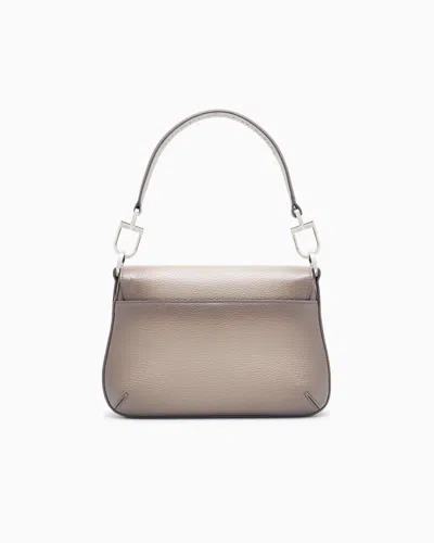 Giorgio Armani Small La Prima Soft Bag In Gradient Pebbled Calfskin In Neutral