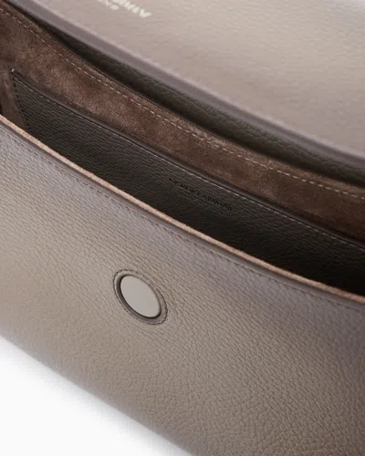 Giorgio Armani Small La Prima Soft Bag In Gradient Pebbled Calfskin In Neutral