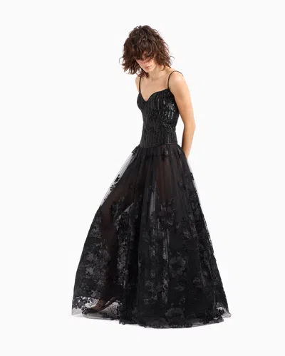 Giorgio Armani Micro Baguette And Sequin Bustier Top In Black