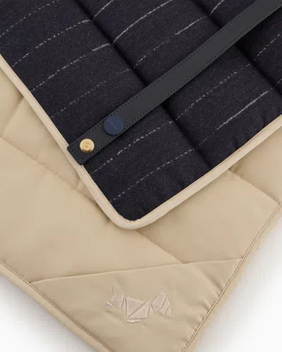 Giorgio Armani Poldo X  Travel Mat In Pinstriped Virgin Wool In Blue