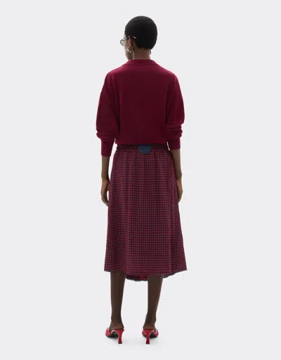 Ferrari Wool And Viscose Skirt With Vichy Pattern In Red
