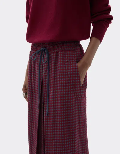 Ferrari Wool And Viscose Skirt With Vichy Pattern In Red