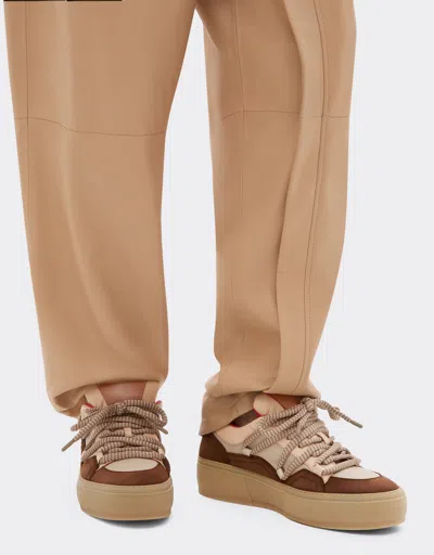 Ferrari Lace-up Fastening Sneakers In Brown