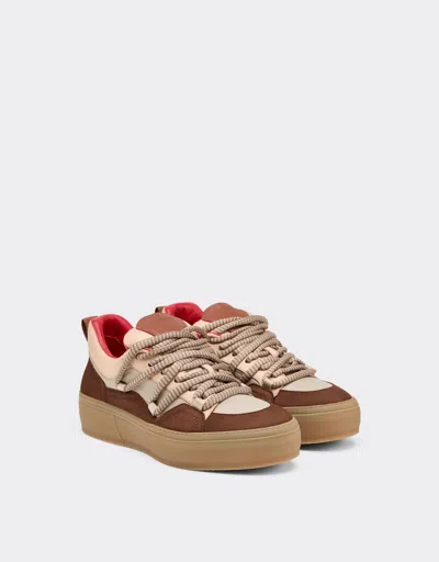 Ferrari Lace-up Fastening Sneakers In Brown