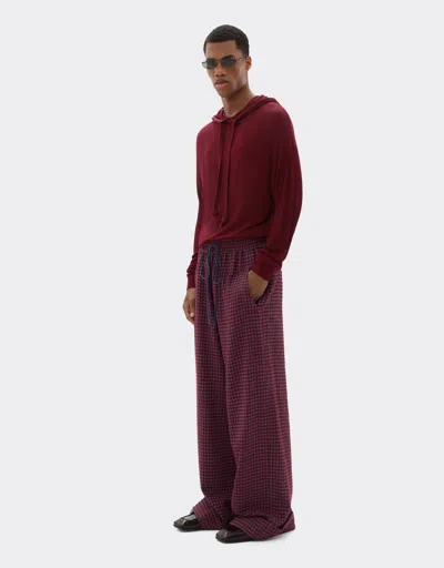 Ferrari Wool And Viscose Pants With Vichy Pattern In Red