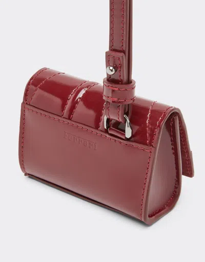 Ferrari Gt Glossy Leather Earbud Holder In Red