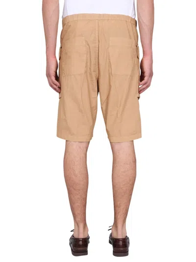 Aspesi Lou Bermuda Shorts Elastic Waistband In Brown