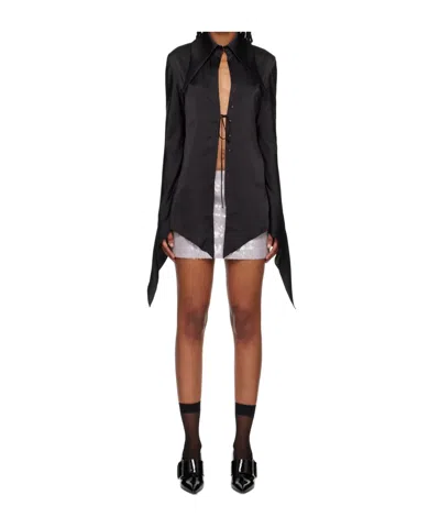 16arlington Tie Front Shirt In Black