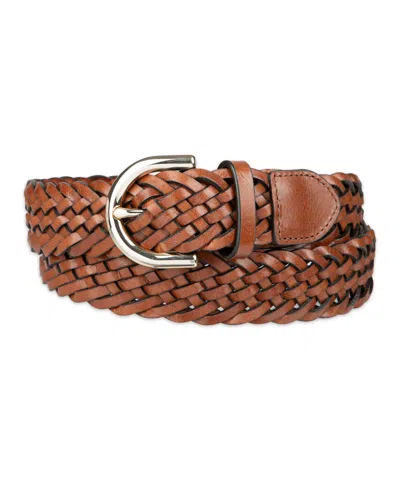 Cole Haan Women's Fully Adjustable Braided Leather Belt In Brown