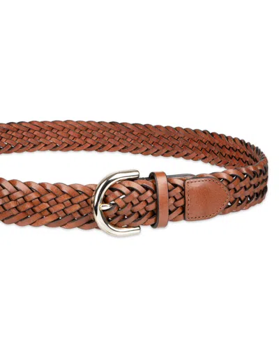 Cole Haan Women's Fully Adjustable Braided Leather Belt In Brown