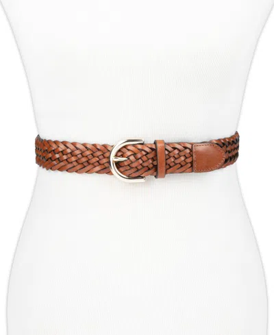 Cole Haan Women's Fully Adjustable Braided Leather Belt In Brown