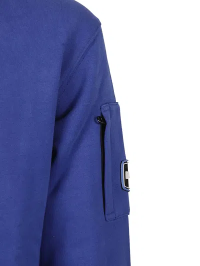 Duvetica Logo-patch Crewneck Sweatshirt In Blue