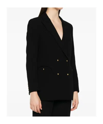 Blazé Milano Double-breasted Wool Blazer In Black