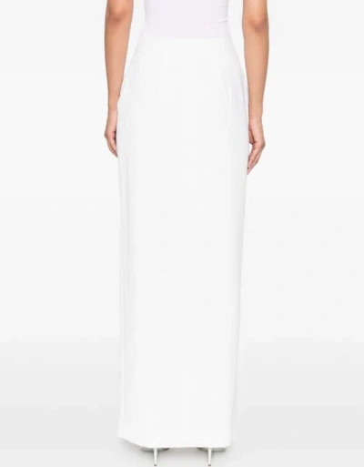 Alessandra Rich Split-front Midi Skirt In White
