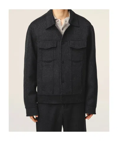 Ami Alexandre Mattiussi Adjustable Cuffs Chest Pockets Long Sleeves In Black