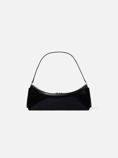 Jacquemus Le Calisso Black Shoulder Bag With Engraved Snap Button In Leather In Black