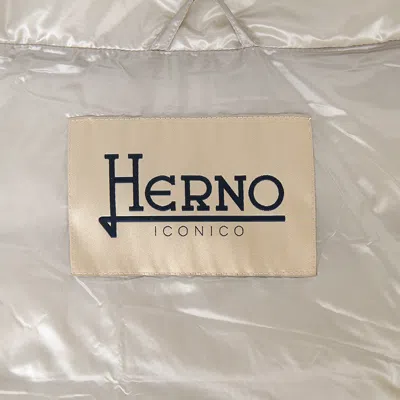 Herno Padded High Neck Short Sleeves Quilted Jacket In Silver