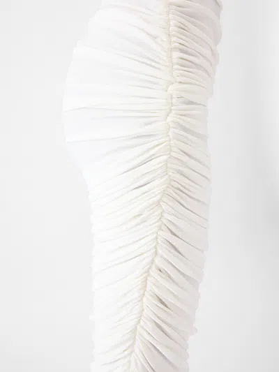 Jacquemus Asymmetric Hem Sleeveless High Neck Dress In White