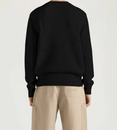 Givenchy Black Crew Neck Sweater With Logo Lettering On The Front In Cotton Man In Black