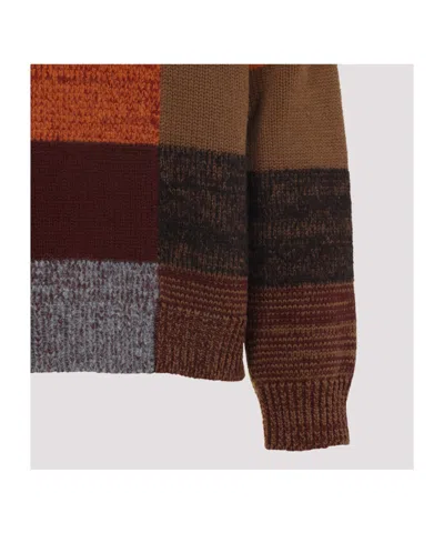 Dries Van Noten Marti Crew Neck Knite With Check Motif Knitwear Multicolor In Multi