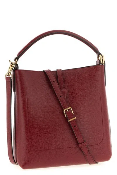 Tod's Mini Bucket Bag Textured Finish In Burgundy