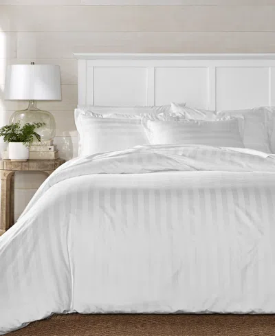 Charter Club 1.5" Stripe 550 Thread Count 100% Cotton 3-pc. Comforter Set, King, Exclusively At Macy's In White
