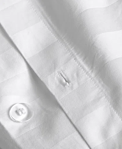 Charter Club 1.5" Stripe 550 Thread Count 100% Cotton 3-pc. Comforter Set, King, Exclusively At Macy's In White