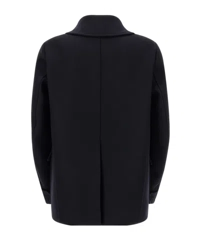 Dsquared2 Wool Coat With Button Detailing And Pockets In Blue