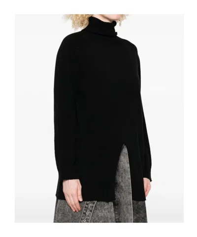 Twinset Twin-set High Neck Cashmere Blend Sweater In Black