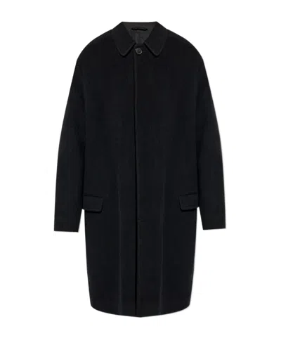 Isabel Marant Collared Long Length Side Pockets Jacket In Black