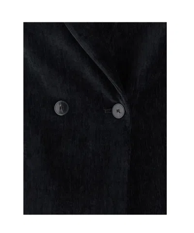 Forte Forte Tailored Jacket With Double-button Front And Textured Fabric In Black
